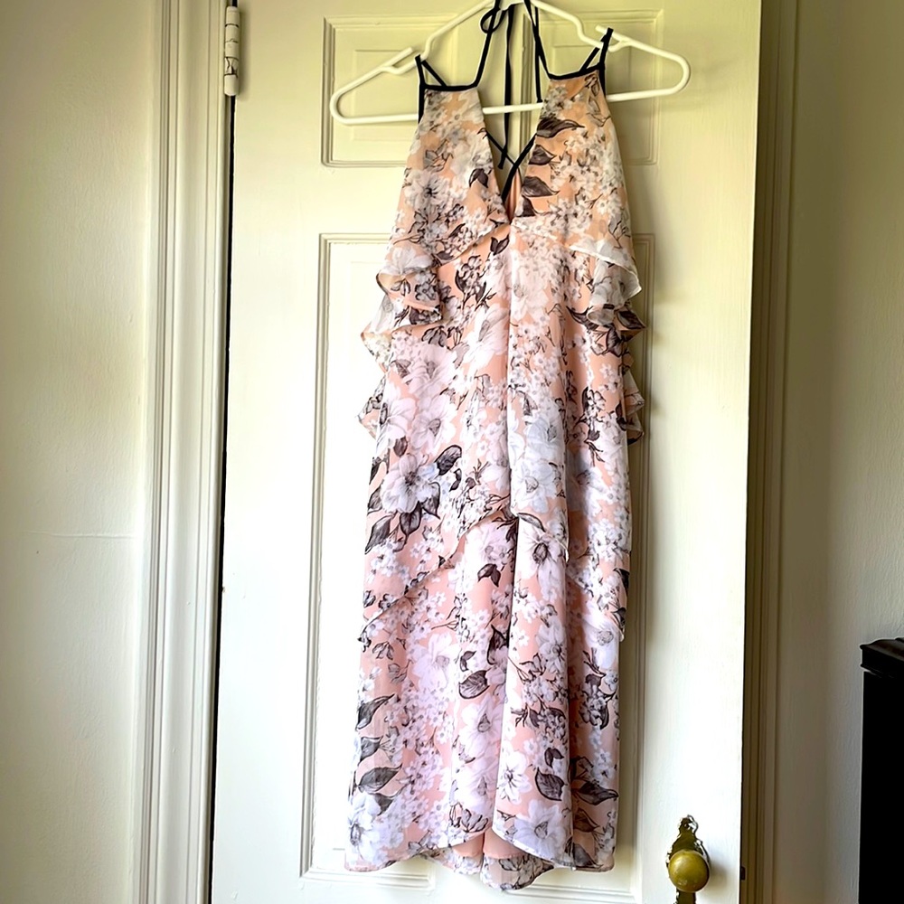 Bcbg Floral Chiffon ruffle dress S